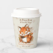 Gemütliches Herbstfox Babydusche Gemütliches Woodl Pappbecher (Vorderseite)