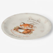 Gemütliches Herbstfox Babydusche Gemütliches Woodl Pappteller (Schrägansicht)