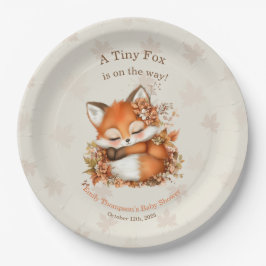 Gemütliches Herbstfox Babydusche Gemütliches Woodl Pappteller