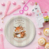 Gemütliches Herbstfox Babydusche Gemütliches Woodl Pappteller (Party)