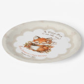 Gemütliches Herbstfox Babydusche Gemütliches Woodl Pappteller (Schrägansicht)