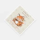 Gemütliches Herbstfox Babydusche Gemütliches Woodl Serviette (Ecke)