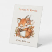 Gemütliches Herbstfox Babydusche Gemütliches Woodl Sockelschild (Vorderseite)