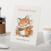 Gemütliches Herbstfox Babydusche Gemütliches Woodl Sockelschild (In SItu)