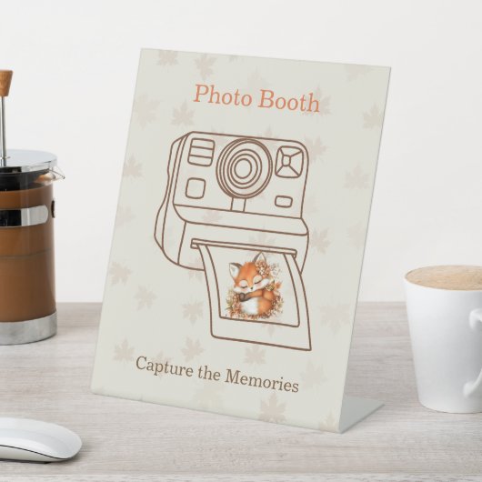 Gemütliches Herbstfox Babydusche Gemütliches Woodl Sockelschild (In SItu)