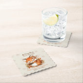 Gemütliches Herbstfox Babydusche Gemütliches Woodl Untersetzer (Vor Ort)