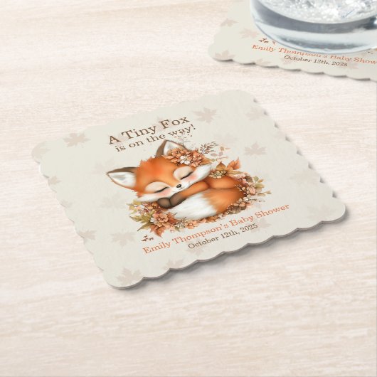 Gemütliches Herbstfox Babydusche Gemütliches Woodl Untersetzer (angewinkelt)