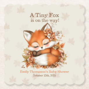 Gemütliches Herbstfox Babydusche Gemütliches Woodl Untersetzer