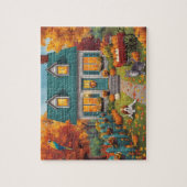 Gemütliches Herbsthäuschen mit Kürbissen Puzzle (Vertikal)