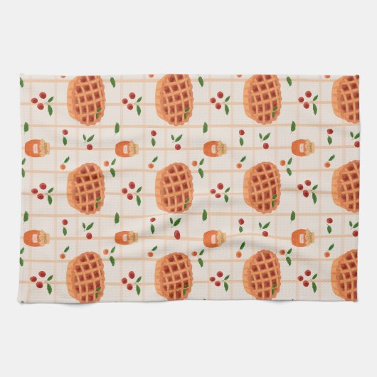 Gemütliches Herbstkuchen-Muster Geschirrtuch (Horizontal)