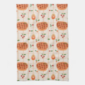 Gemütliches Herbstkuchen-Muster Geschirrtuch (Vertikal)