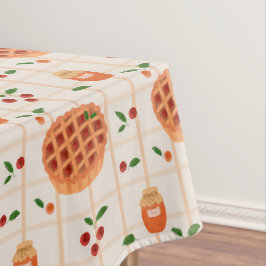 Gemütliches Herbstkuchen-Muster Tischdecke