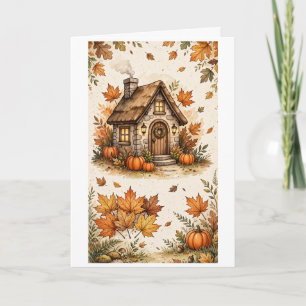 Gemütliches herbstliches Cottage Karte