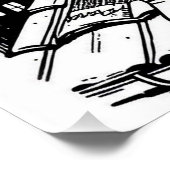 Gemütliches Herbstmädchen auf der Roof Black & Whi Poster (Ecke)