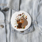 Gemütliches Herbstmädchen Button (Beispiel)