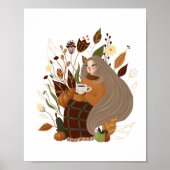 Gemütliches Herbstmädchen Poster (Vorne)