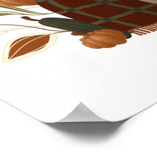 Gemütliches Herbstmädchen Poster (Ecke)