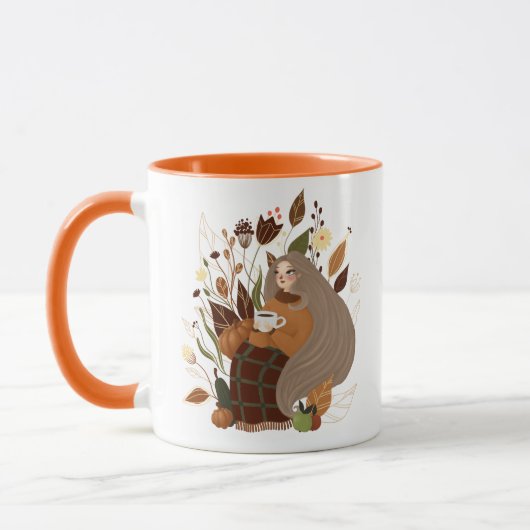 Gemütliches Herbstmädchen Tasse (Links)