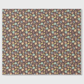 Gemütliches Herbstmuster Braune Geschenkpapierroll Geschenkpapier (Flach)