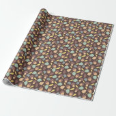 Gemütliches Herbstmuster Braune Geschenkpapierroll Geschenkpapier (Ungerollt)