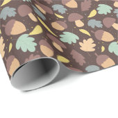 Gemütliches Herbstmuster Braune Geschenkpapierroll Geschenkpapier (Rolleneckpunkt)