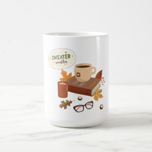 Gemütliches Herbstpullover-Wetter Buch & Tee Kaffeetasse