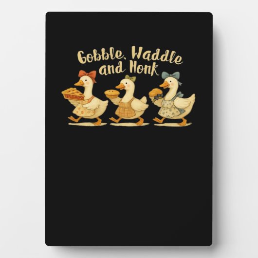 Gemütliches Herbstsaison Gobble Waddle Honk Niedli Fotoplatte (Vorderseite)