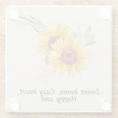 Gemütliches Herz mit Sonnenblumen Untersetzer (Rückseite)