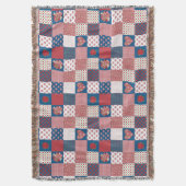Gemütliches Herz und Rose Imitate Patchwork-Köpfch Decke (Vorderseite Vertikal)