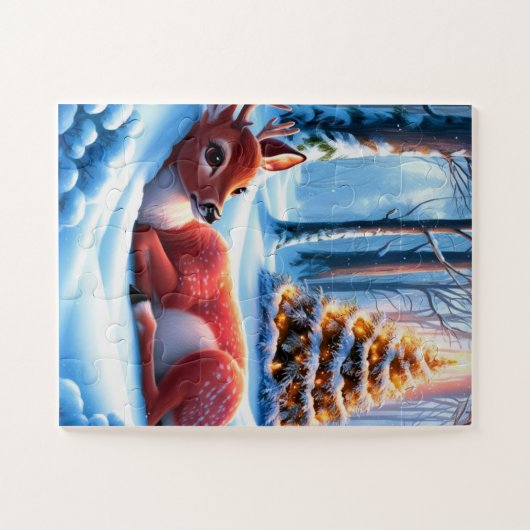 Gemütliches Hirsch, eingebettet in den Wald von We Puzzle (Horizontal)