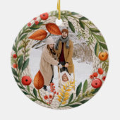 Gemütliches Holiday Wreath Foto Frame Keramik Ornament (Hinten)