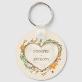 Gemütliches Holzkohlenkern Holzherz Personalisiert Schlüsselanhänger (Vorderseite)