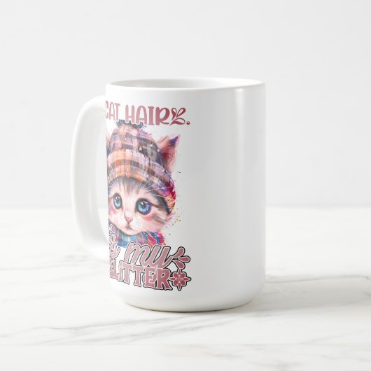 Gemütliches Hut mit Glitzern Kaffeetasse (Vorderseite Links)