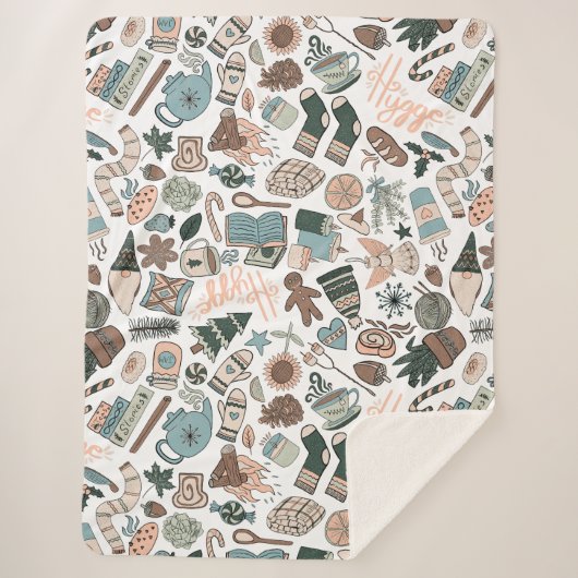 Gemütliches Hyge Nahtloses Muster Sherpa Blanket Sherpadecke (Vorderseite)