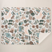 Gemütliches Hyge Nahtloses Muster Sherpa Blanket Sherpadecke (Vorderseite (Horizontal))