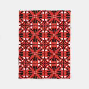 Gemütliches Hygge skandinavisches Red Black Design Fleecedecke