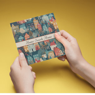 Gemütliches Hygge Village Nordic Folk Kunst, Brauc