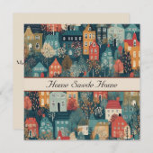 Gemütliches Hygge Village Nordic Folk Kunst, Brauc (Vorne/Hinten)