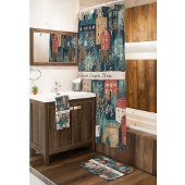 Gemütliches Hygge Village Nordic Folk Kunst, Brauc Badhandtuch Set