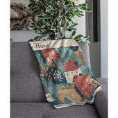 Gemütliches Hygge Village Nordic Folk Kunst, Brauc Fleecedecke