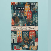 Gemütliches Hygge Village Nordic Folk Kunst, Brauc Fleecedecke