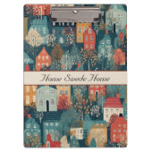 Gemütliches Hygge Village Nordic Folk Kunst, Brauc Klemmbrett (Vorderseite)