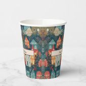 Gemütliches Hygge Village Nordic Folk Kunst, Brauc Pappbecher (Links)