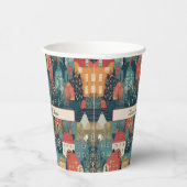 Gemütliches Hygge Village Nordic Folk Kunst, Brauc Pappbecher (Rechts)