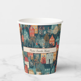 Gemütliches Hygge Village Nordic Folk Kunst, Brauc Pappbecher