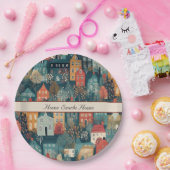 Gemütliches Hygge Village Nordic Folk Kunst, Brauc Pappteller (Party)