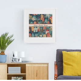 Gemütliches Hygge Village Nordic Folk Kunst, Brauc Poster