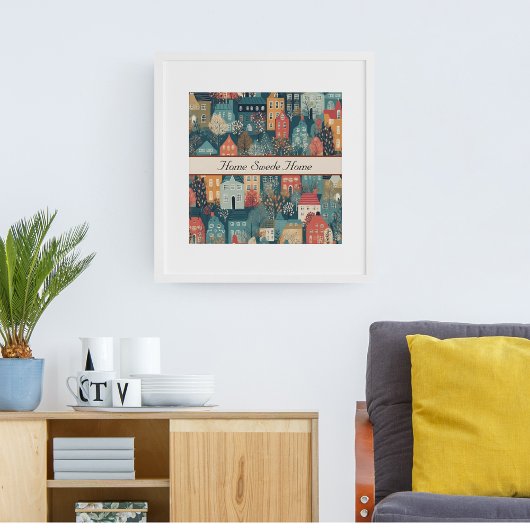 Gemütliches Hygge Village Nordic Folk Kunst, Brauc Poster