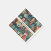 Gemütliches Hygge Village Nordic Folk Kunst, Brauc Serviette (Ecke)