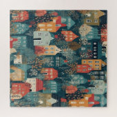 Gemütliches Hygge Village Nordic Folk Puzzle (Horizontal)